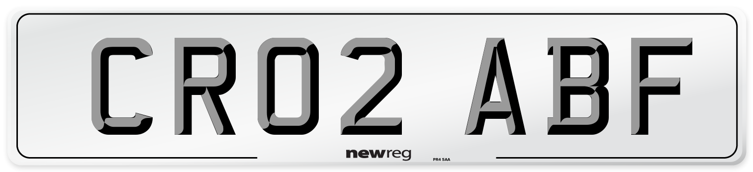 CR02 ABF Number Plate from New Reg